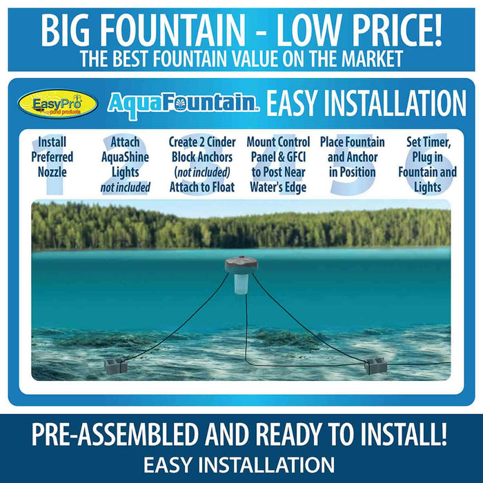 EasyPro Aqua Fountain AF100 1 HP Floating Fountain - 115V - at Paragon Ponds