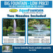 EasyPro Aqua Fountain 1/2 HP Floating Fountain - 115V - Two Nozzled Included - Rocket Nozzle and Umbrella Nozzle