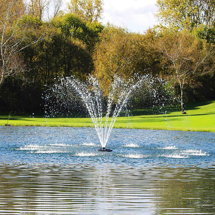 Kasco Marine 4400HJF 1 HP Floating Fountain with 5 Spray Patterns - 208-240V Single Phase - Cypress Spray Pattern at Paragon Ponds