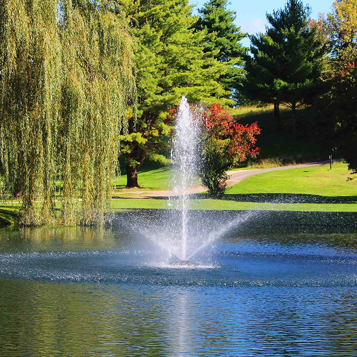 Kasco Marine 4400HJF 1 HP Floating Fountain with 5 Spray Patterns - 208-240V Single Phase - Linden Spray Pattern at Paragon Ponds