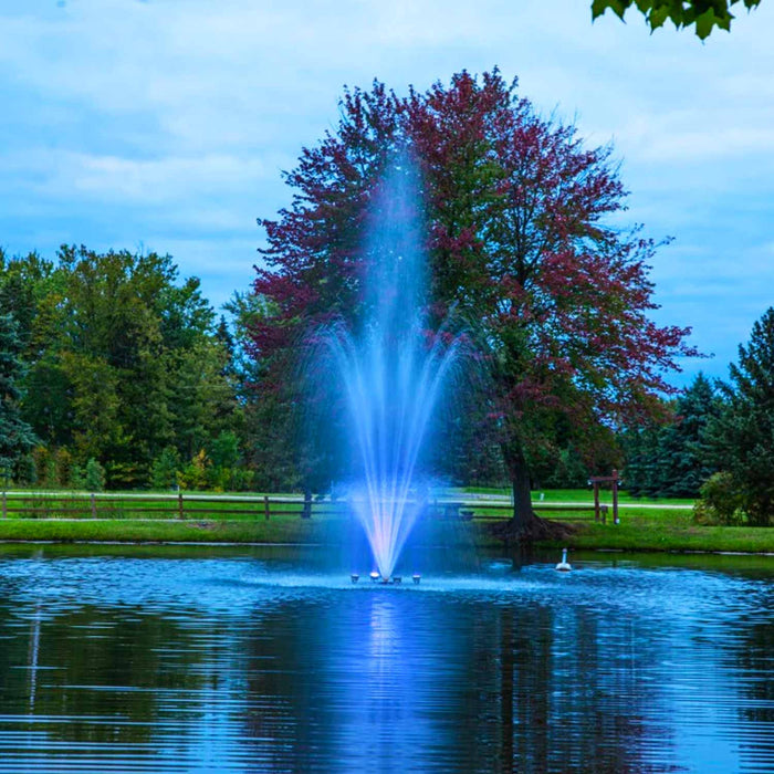 Scott Aerator Amherst Fountain 1.5 HP 230V Blue RGB LED at Paragon Ponds