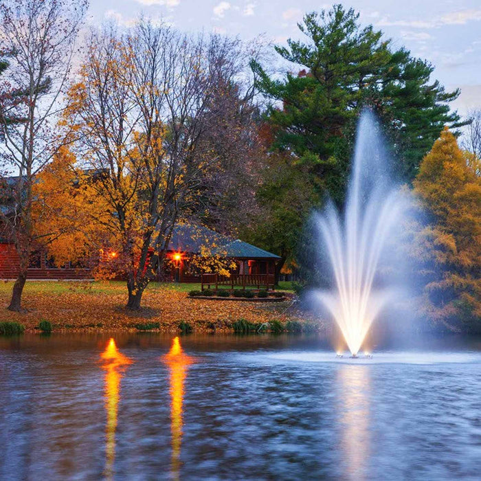 Scott Aerator Amherst Fountain 1.5 HP 230V Evening Lake Cabin at Paragon Ponds