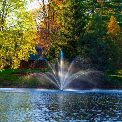 Scott Aerator Great Lakes 1.5 HP Fountain 230V with Rosewood Nozzle at Paragon Ponds